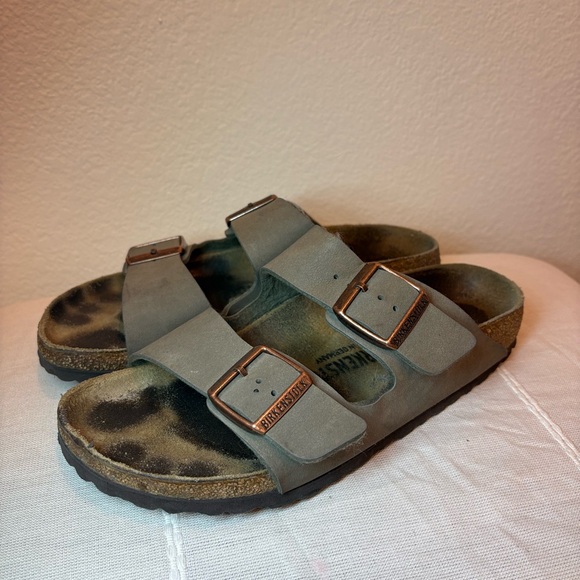 Birkenstock Arizona Stone Leather Sandals - Picture 7 of 8